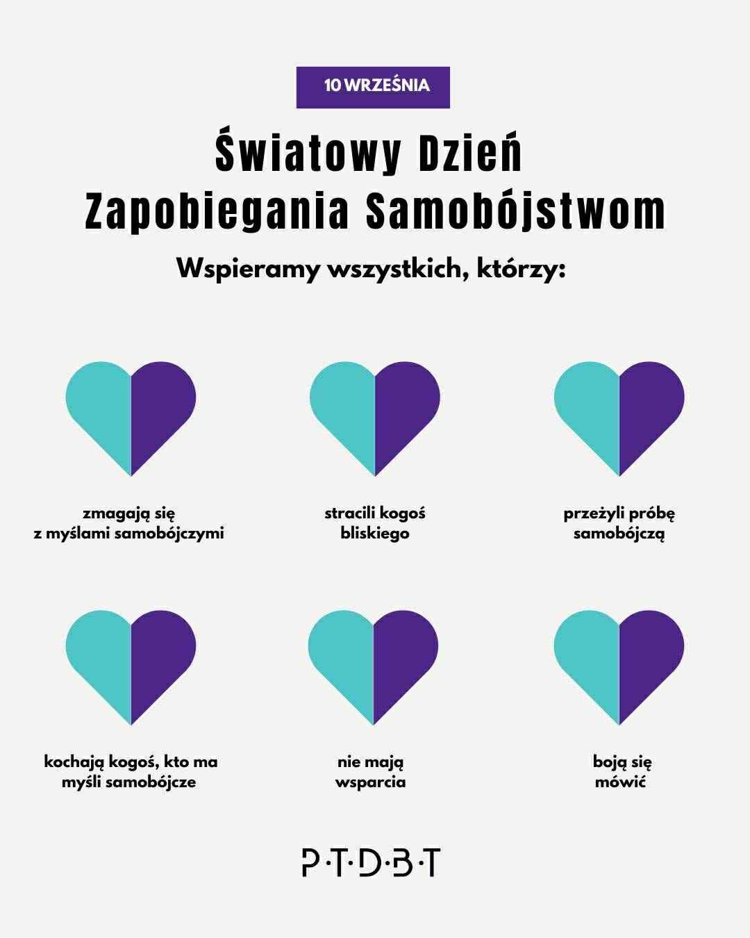 10 września – Światowy Dzień Zapobiegania Samobójstwom.